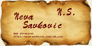 Neva Savković vizit kartica